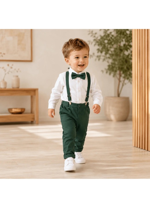 Costum elegant, 3 piese, Verde smarald
