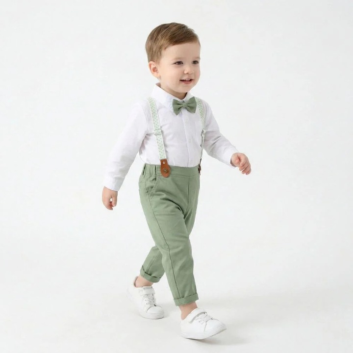 Costum elegant, 3 piese, Verde masliniu