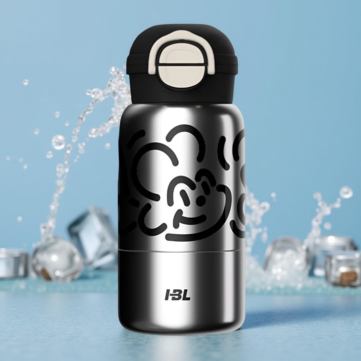 Termos pentru Copii SOHO 520ml, Inox, Mandala Design, Gri