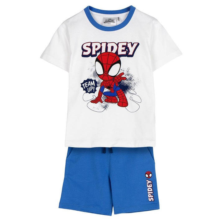 Compleu 2 piese din bumbac, maneca scurta Spidey Team Up 31219, Albastru