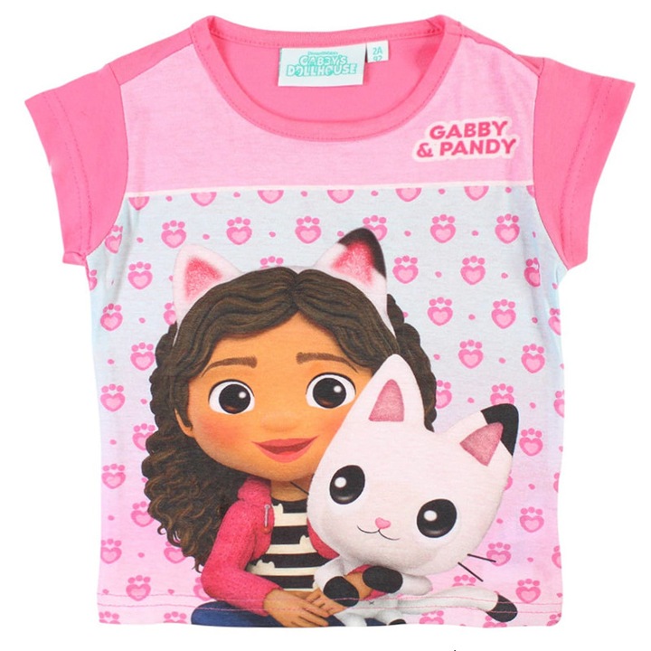 Gyerek póló 100% pamutból, többszínű, Happy, Gabby's Dollhouse, Többszínű