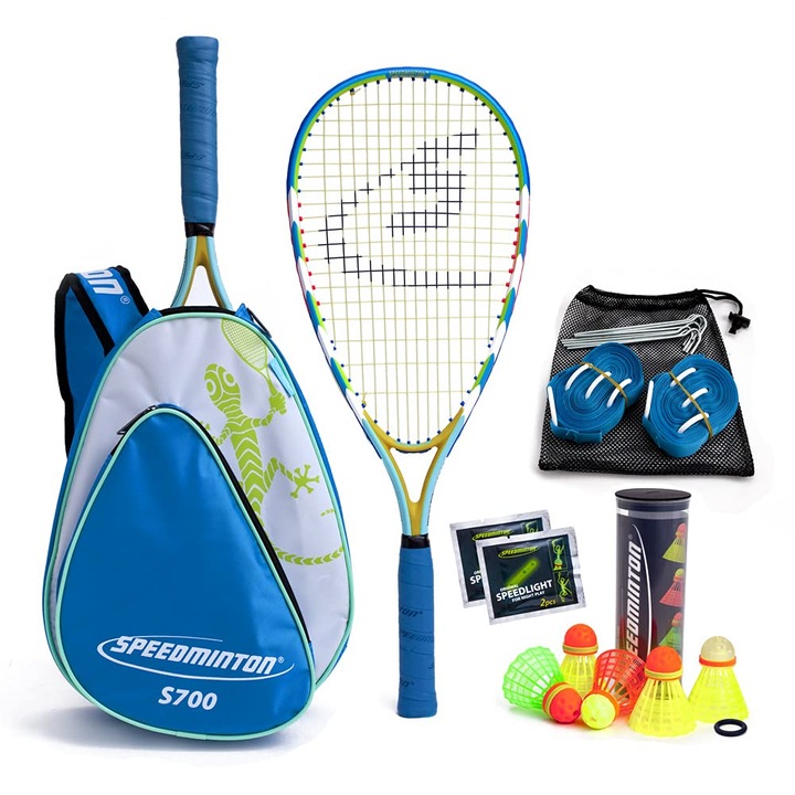Set Rachete Badminton Speedminton, 5 Speeder, Teren De Joc, Sac