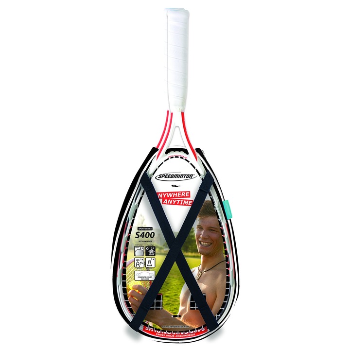 Set Speedminton® S400 – Set Profesional Original Speed Badminton/Crossminton Cu Rachete Din Carbon, Inclusiv 5 Speeder®, Teren De Joc, Geanta
