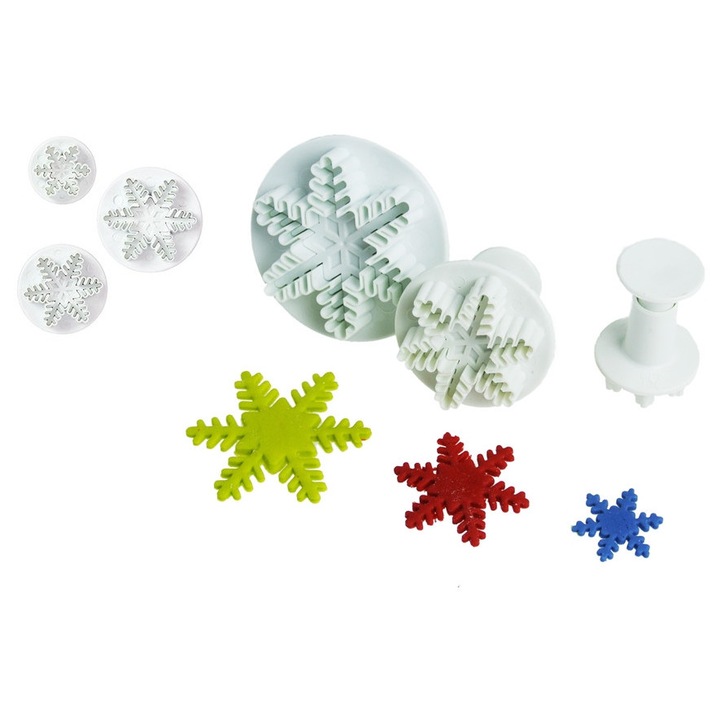 Set 3 forme prajituri Cake Land, fulgi de zapada, 25x40x55mm