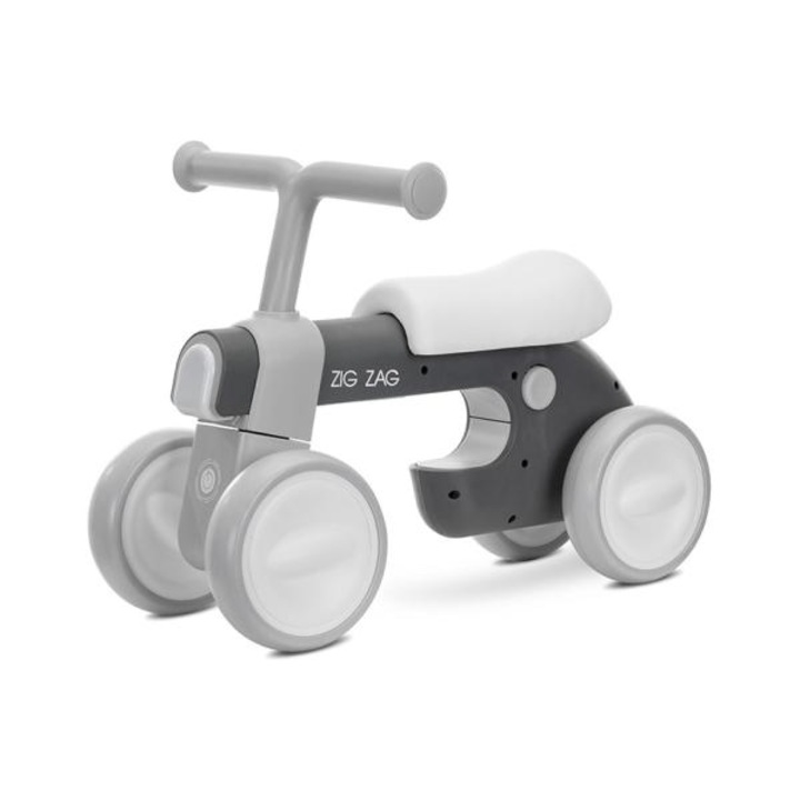 Bicicleta de echilibru, Lorelli, Zig Zag, 12-36 luni, scaun reglabil 2 pozitii, cadru usor si stabil, lumini si muzica, Grey