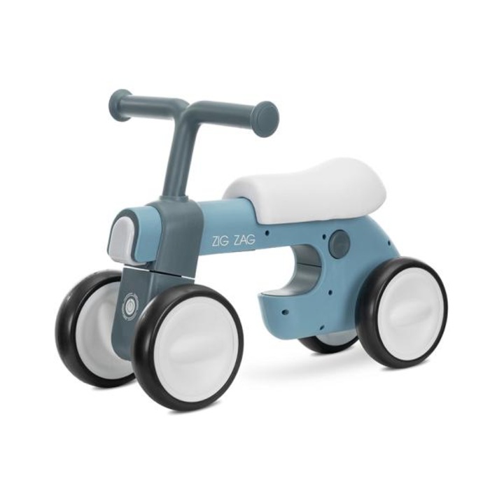 Bicicleta de echilibru, Lorelli, Zig Zag, 12-36 luni, scaun reglabil 2 pozitii, cadru usor si stabil, lumini si muzica, Blue Petrol