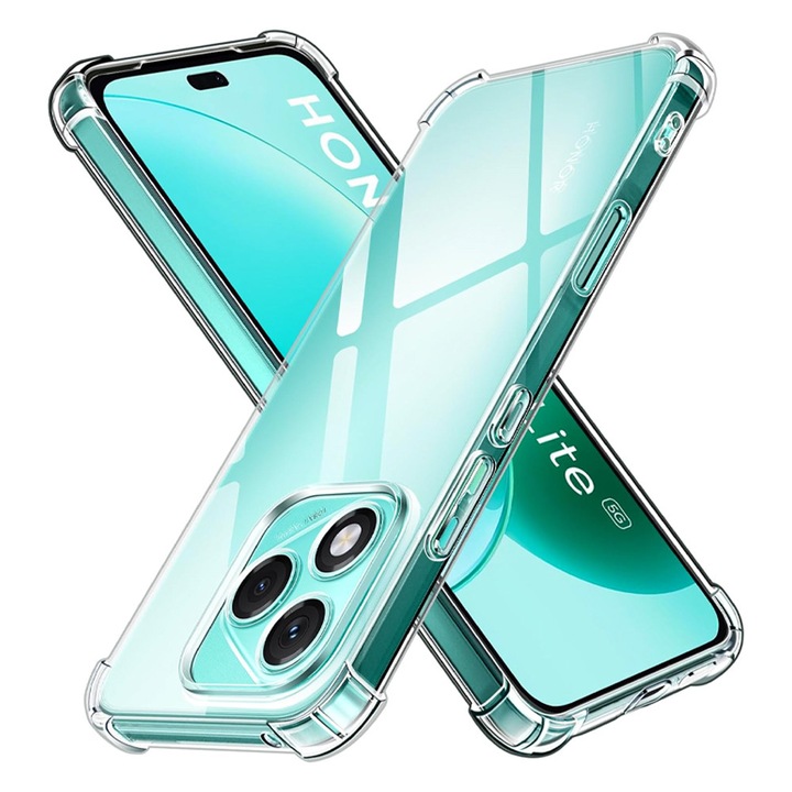 Husa Top-Grade AntiShock compatibila cu Honor 400 Lite, OPTIM SOLUTION, Silicon Flexibil, TPU Bumper, Double Injected Unique Long-lasting Anti-Yellowing Tech, Ultra Rich & Premium Finish, Transparenta