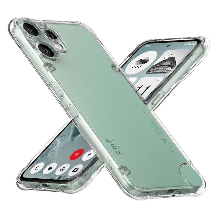 Висококачествен антишоков калъф, съвместим с Nothing CMF Phone 2 Pro, OPTIM SOLUTION, гъвкав силикон, TPU защитен капак, двойно инжектирана уникална дълготрайна технология против пожълтяване, ултра богат и първокласен завършек, прозрачен