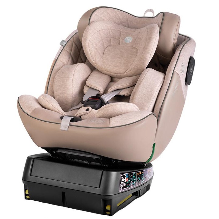 Scaun auto copii Nukido Aero Line rotativ bej 40-150cm ISOFIX