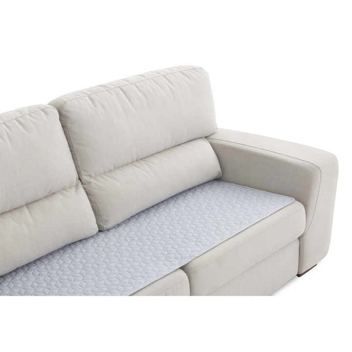 Husă canapea BELMARTI GEO, gri deschis, 65x180 cm, material hidrofug, antiderapant