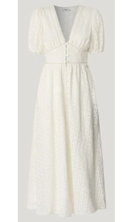 Pepe Jeans ruha, Oprah modell, pamut, fehér, S INTL