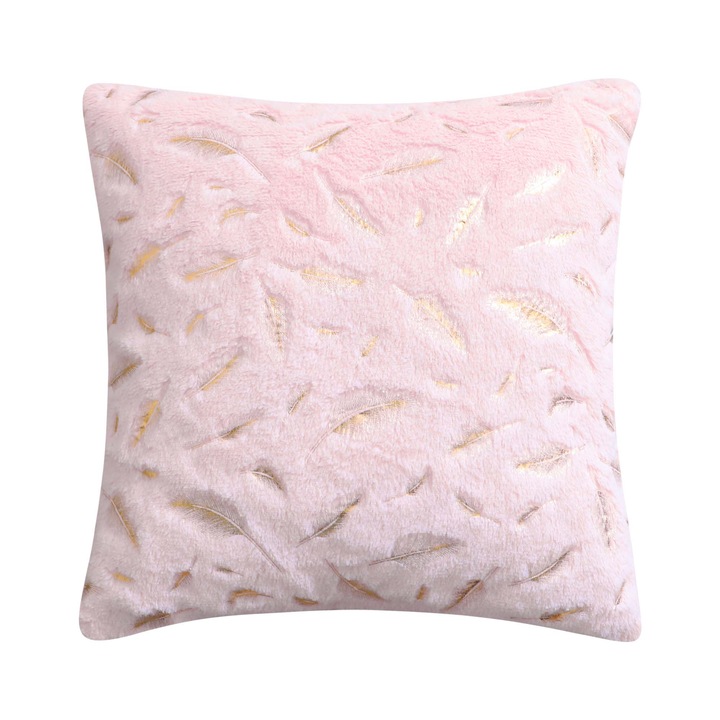 Fata de perna decorativa, pene, roz deschis