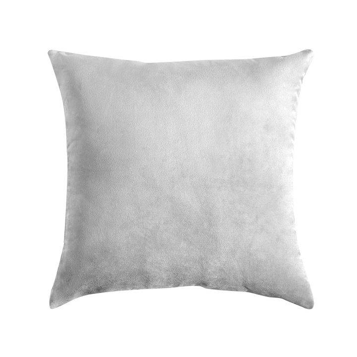 Fata de perna decorativa, Meble OdNowa, gri deschis, 40x40cm, material velur, impermeabil.