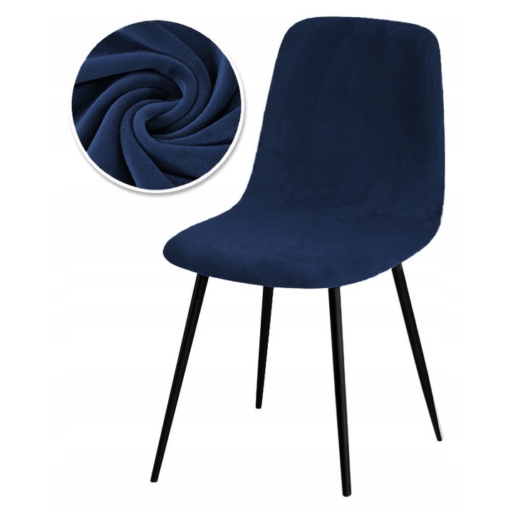 Husa scaun scandinav, Meble OdNowa, Catifea, Bleumarin