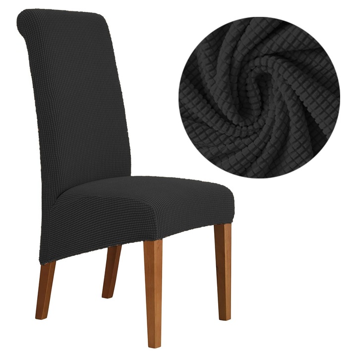 Husa scaun XXL, Meble OdNowa, neagra, jacquard