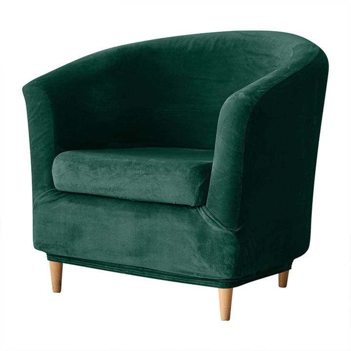 Husa fotoliu club, Meble OdNowa, catifea, verde