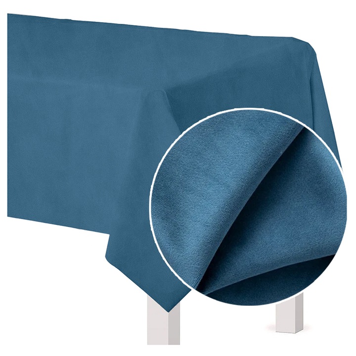 Obrus matowy, Meble od Nowa, 140x240cm, chladni albastru, dintr-o singura bucata