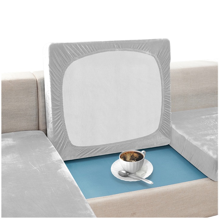 Husa pentru canapea, Meble OdNowa, velur, gri deschis, 150x190cm