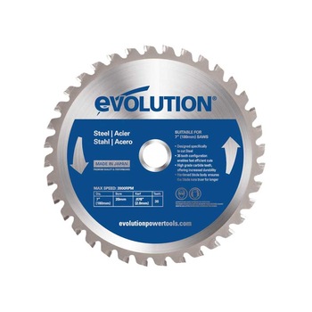 Evo Steel Panza circular otel 180mm 3900 rpm 36 Disc cu dinti din tungsten-carbid Evo Steel Panza circular otel 180mm 3900 rpm 36 Disc cu dinti din tungsten-carbid