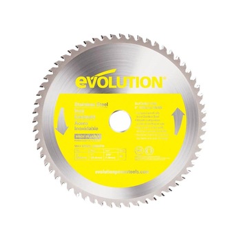 Disc pentru fierastrau circular, taiere inox Evolution EVOEVOBLADE230SS-0477, Ø230 x 25.4 mm, 60 dinti Disc pentru fierastrau circular, taiere inox Evolution EVOEVOBLADE230SS-0477, Ø230 x 25.4 mm, 60 dinti