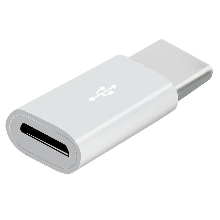 Преходник Micro USB към USB Type-C Бял