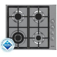 Plita incorporabila Arctic ARBG64125SX, Gaz, 4 arzatoare, Arzator wok, Dispozitiv de siguranta plita, Gratare fonta, 60 cm, Inox