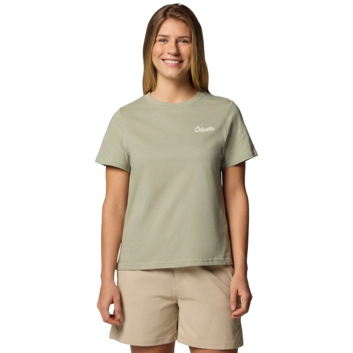 Tricou sport Columbia, bumbac, verde, pentru femei, L INTL