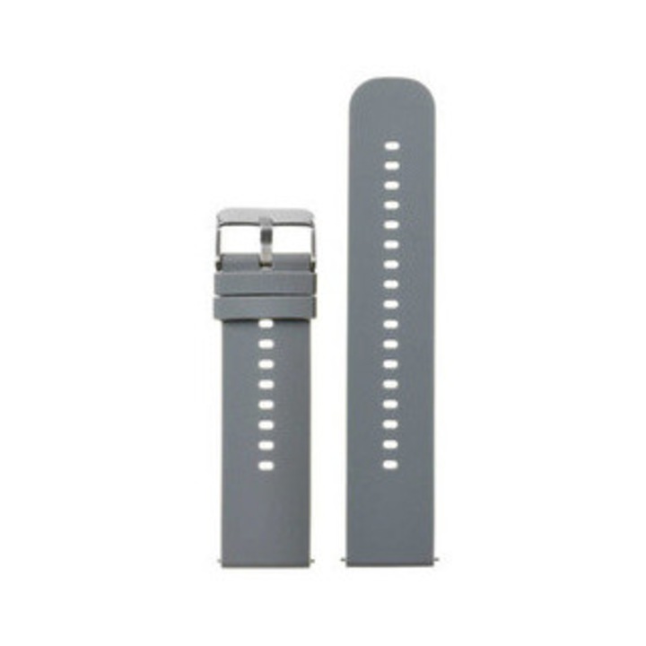 Curea ceas Pacific, model U27, silicon, gri inchis/argintiu, 18mm