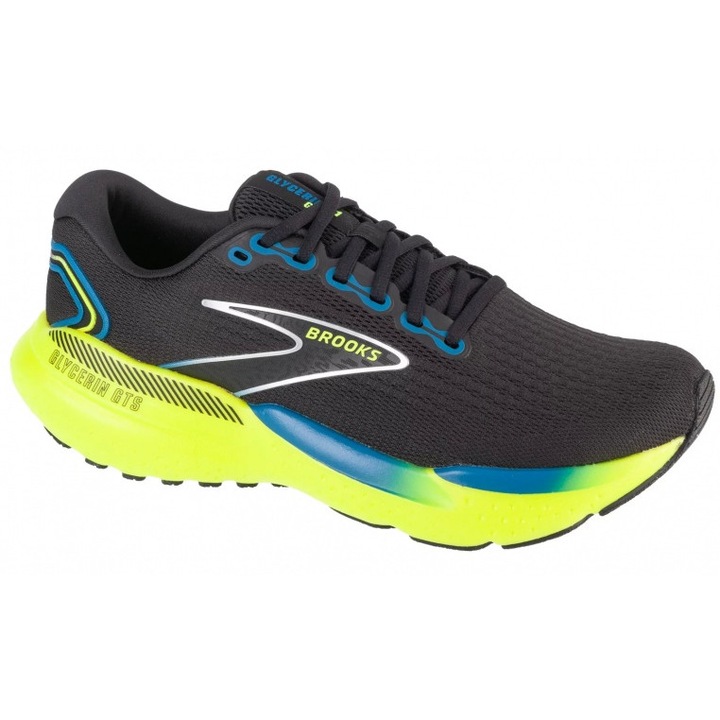Férfi sportcipő, Brooks Glycerin GTS 21 1104201D069, textil, fekete/sárga