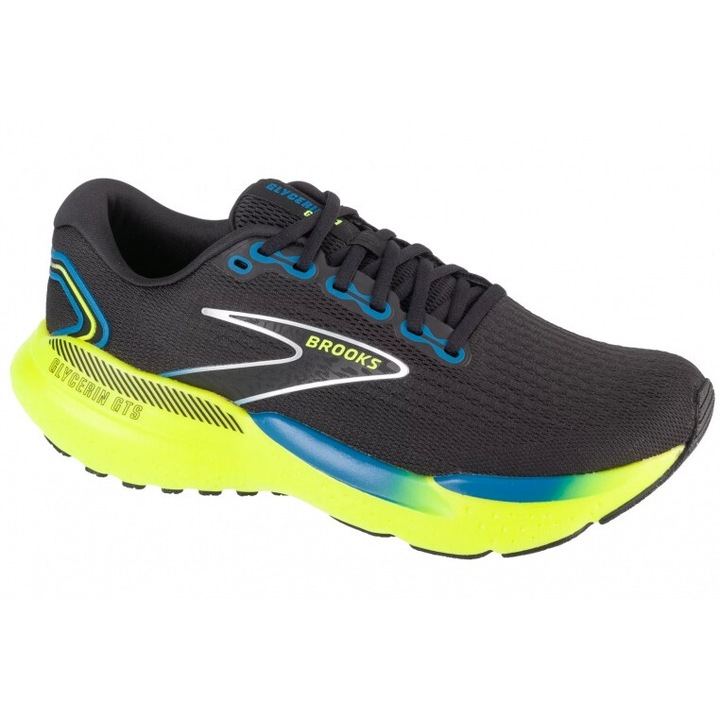 Férfi sportcipő, Brooks Glycerin GTS 21 1104201D069, textil, fekete/sárga