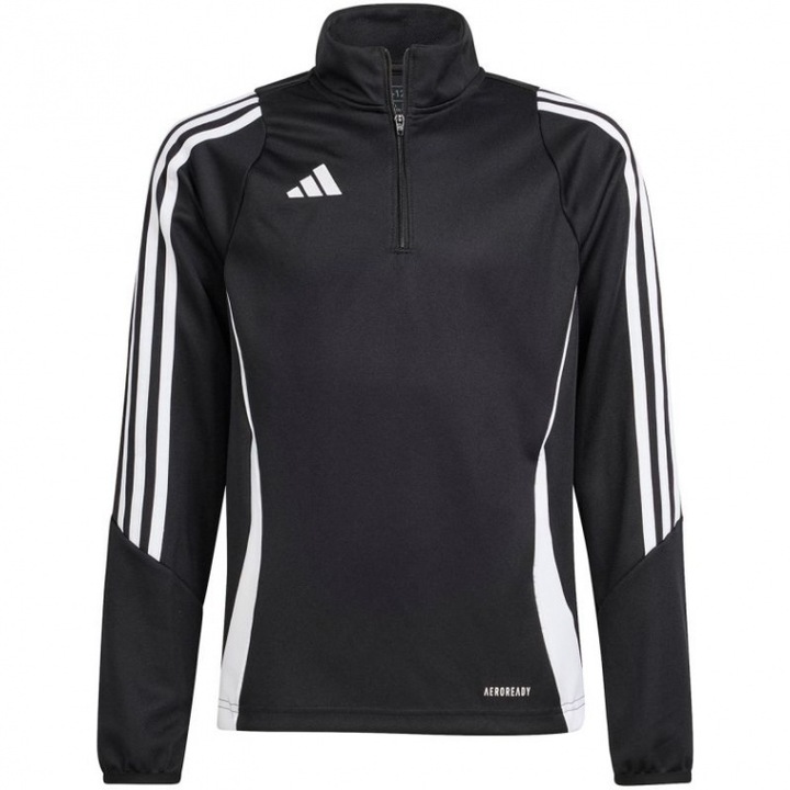 Детски спортен суитшърт, adidas, Tiro 24, черен, рециклируем полиестер