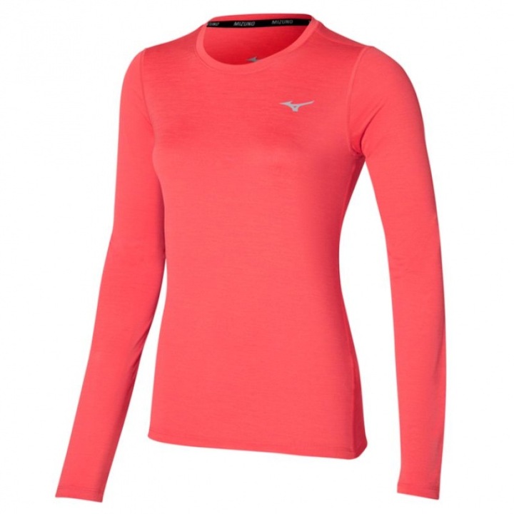 Спортна блуза Mizuno, Impulse Core, дълга, техническа материя, оранжева, S INTL