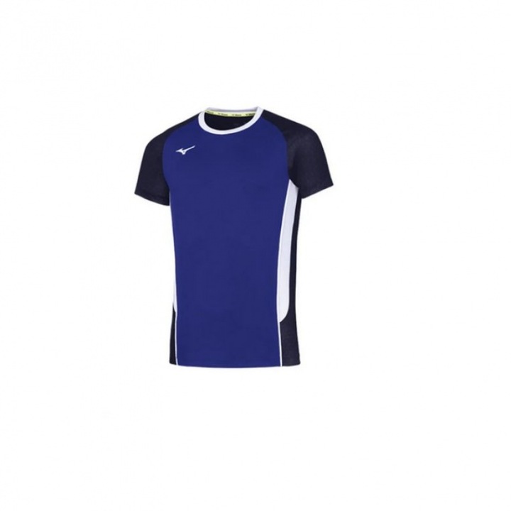 Mizuno póló, edző, kék, poliészter
