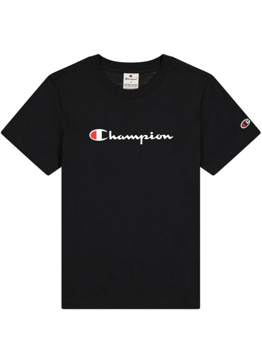 Tricou sport dama Champion, negru, bumbac, maneca scurta, XS INTL