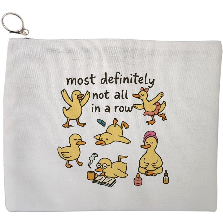 Portfard Cosmetice tip Plic Silly Goose 7, 23x18 cm, Alb, BEKZ®