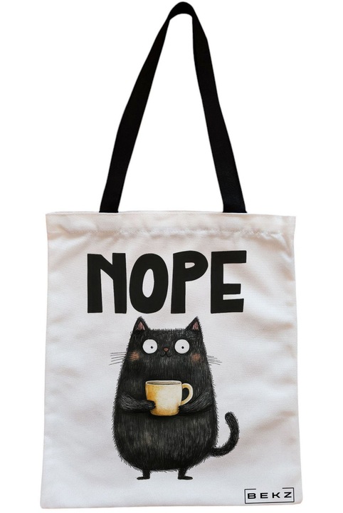 Textiltáska cipzárral, bevásárlótáska, nem használható modell, 23x18 cm, fehér, BEKZ®