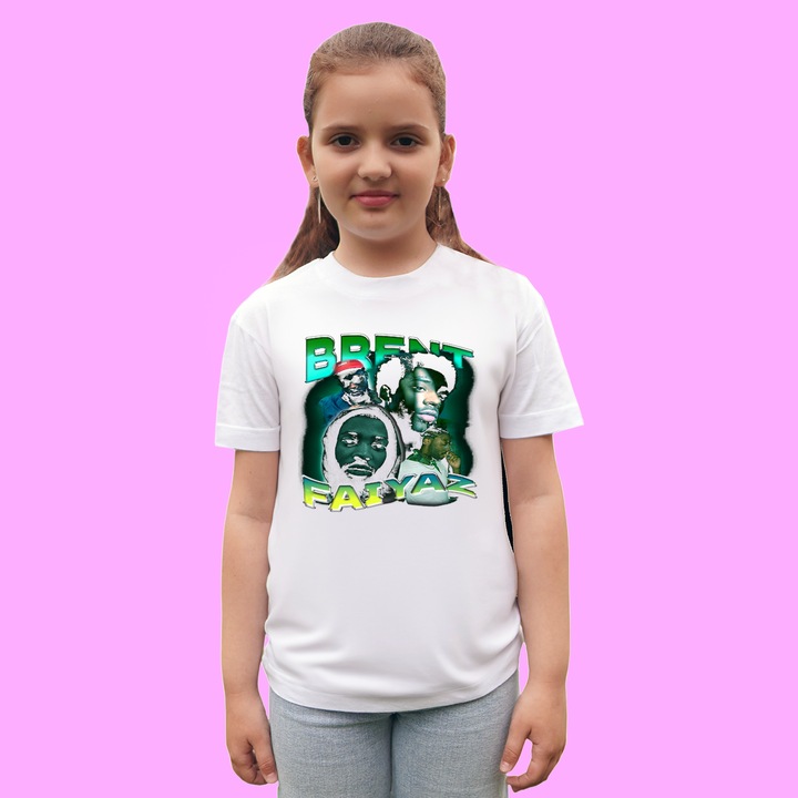 Детска тениска на изпълнителя на групата Брент Фаяз, Бял, 158 CM