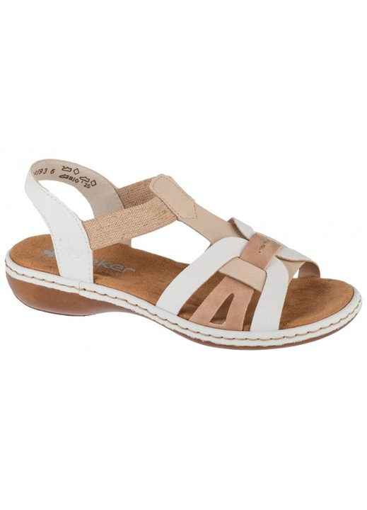 Rieker Rieker sandale slip-on de dama, alb bej mix 65918-81