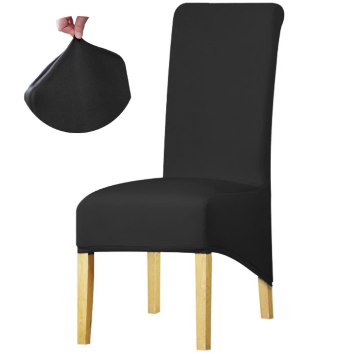 Калъф за стол XXL, Meble OdNowa, черен, еластичен и издръжлив материал