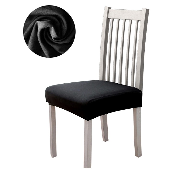 Husa scaun, Meble OdNowa, elastica, neagra, 36x47cm