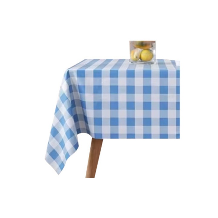 Obrus rectangular, Meble od Nowa, 140x140cm, culoare albastra, material rezistent