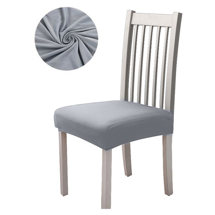 Husa pentru scaun, Meble OdNowa, elastica, gri deschis, dimensiuni 36-47cm