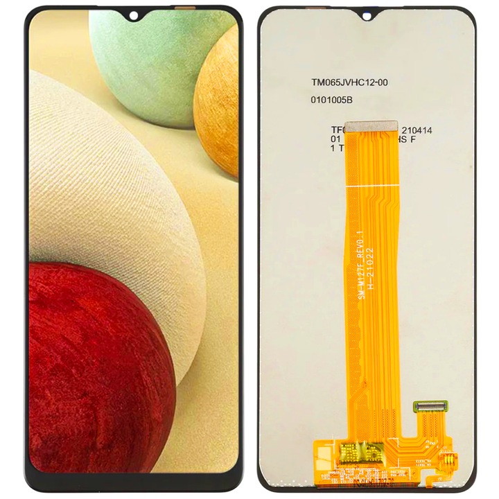 Рециклиран LCD дисплей за Samsung Galaxy A12, 6.50", PLS TFT, черен