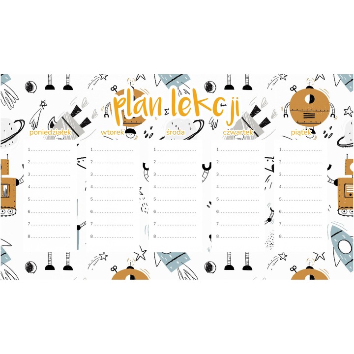 Planificator saptamanal magnetic Wallvy 30x17,5cm, personalizabil