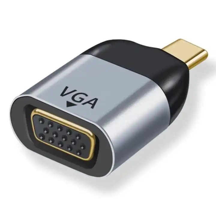 Адаптер Tradebit USB-C към VGA, FullHD 1080p 60Hz, сив