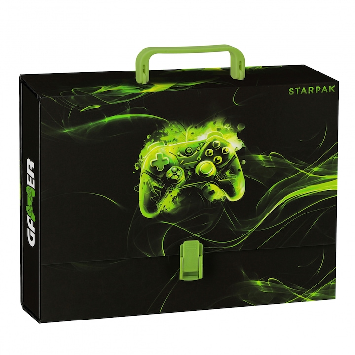 Teczka A4 cu maner STARPAK Gaming, 32x25x5,5cm, multicolor, 50mm