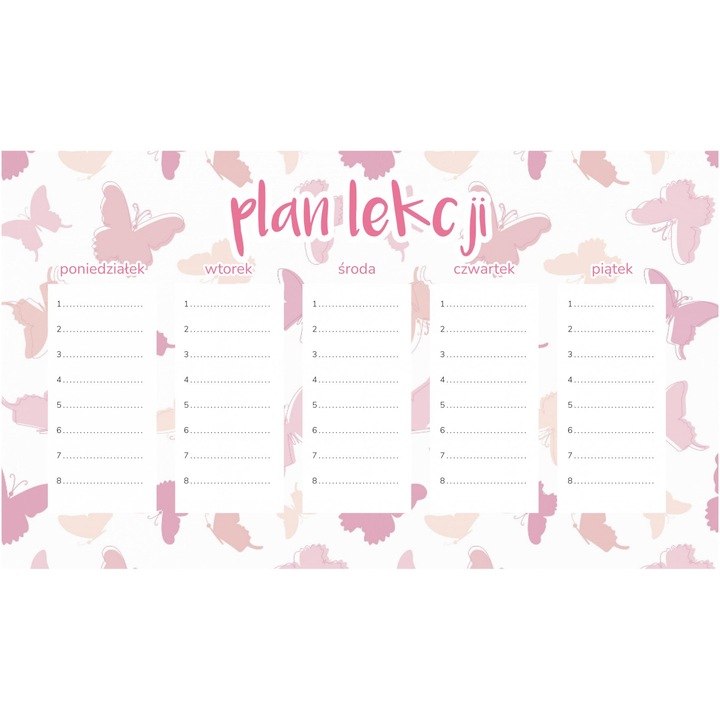 Planificator saptamanal magnetic Wallvy roz 30x17,5cm