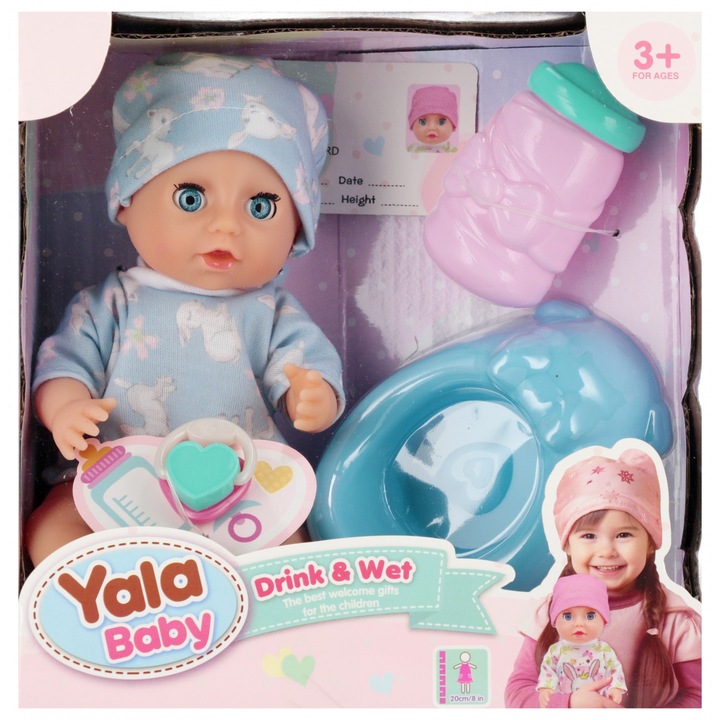 Baba 20cm, többszínű, 20x21x10cm