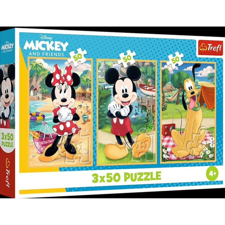 Trefl 1348811 Mickey egér Nyaralás a barátokkal 3x50db-os puzzle - Trefl
