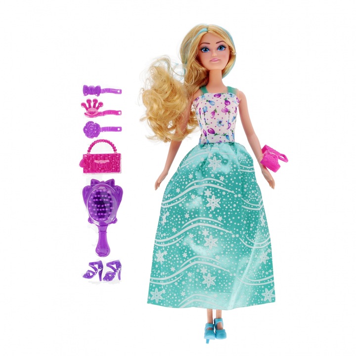 Baba 29cm, kiegészítőkkel, többszínű, 17x32x5cm